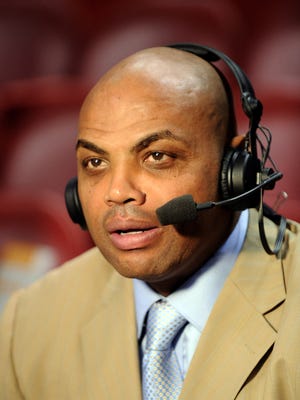 Charles Barkley stepped out of the studio to do live analysis Thursday at the Heat-Spurs game.