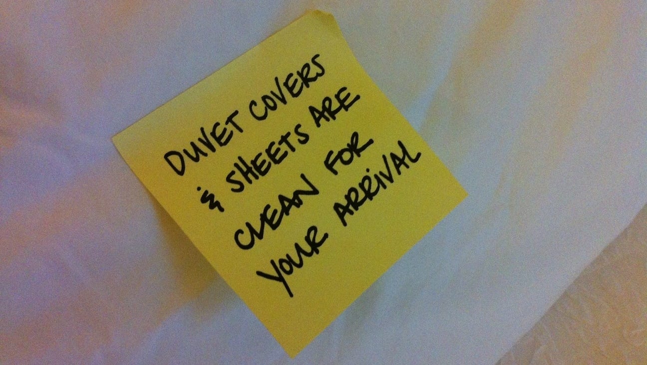 Memo To Guests Your Hotel Duvet Cover Has Been Laundered