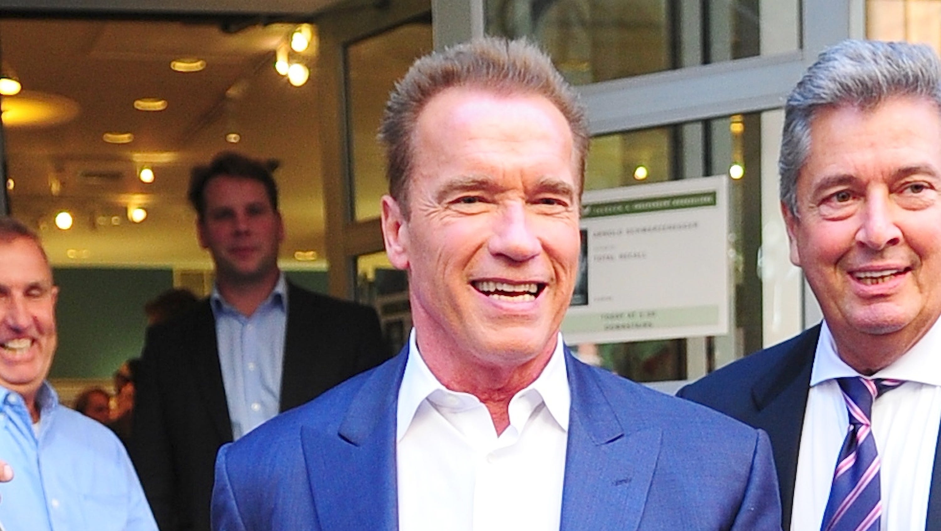 Arnold Schwarzenegger marches on with book tour