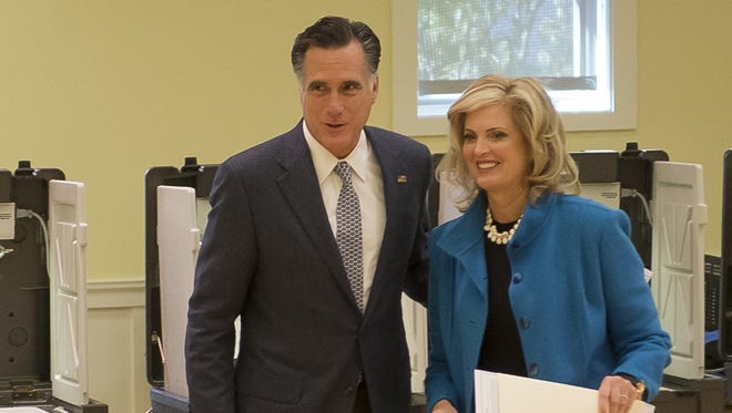 Mitt Romney and his wife, Ann, voted in Belmont, Mass., on Election Day.