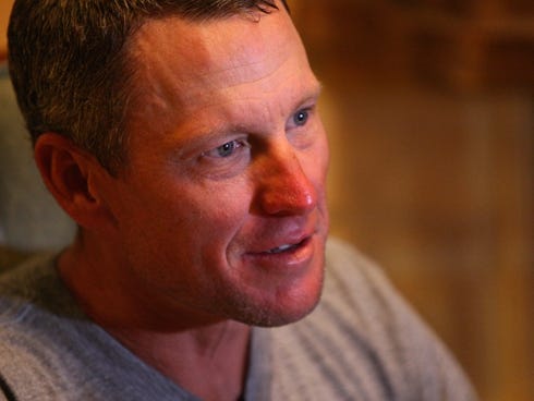 Lance Armstrong sat down for an interview with Des Moines Register columnist  Bryce Miller at the Hotel Pattee on Monday.