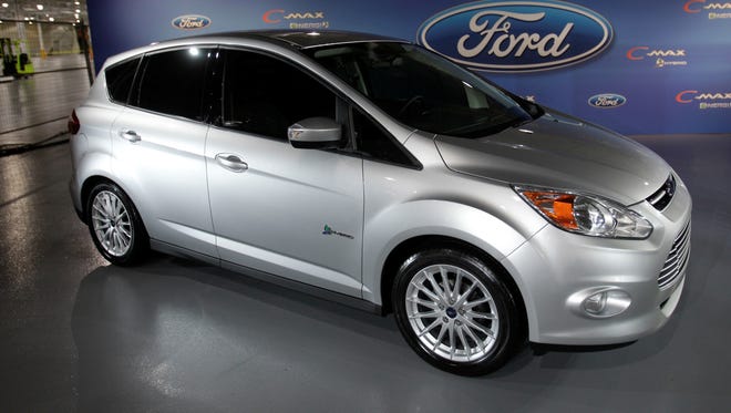 Ford C-Max hybrid is displayed at the Ford Van Dyke Transmission Plant in Sterling Heights, Mich.