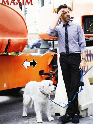 Jason Sudeikis is featured with Olivia Wilde's dog, Paco, on the cover of the September 2013 issue of 'Maxim' magazine.