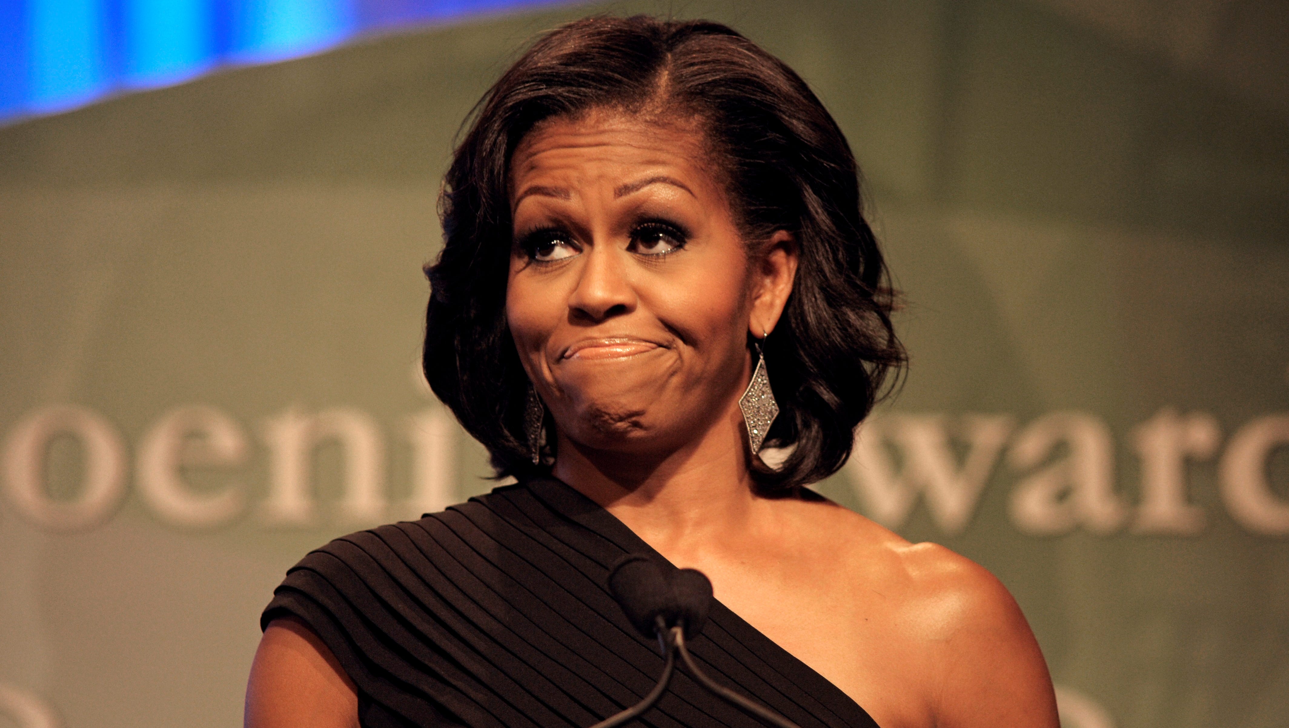 Michelle Obama Confronts Protester