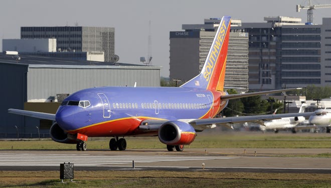 A Southwest Airlines jet at Dallas Love Field on April 24, 2013.