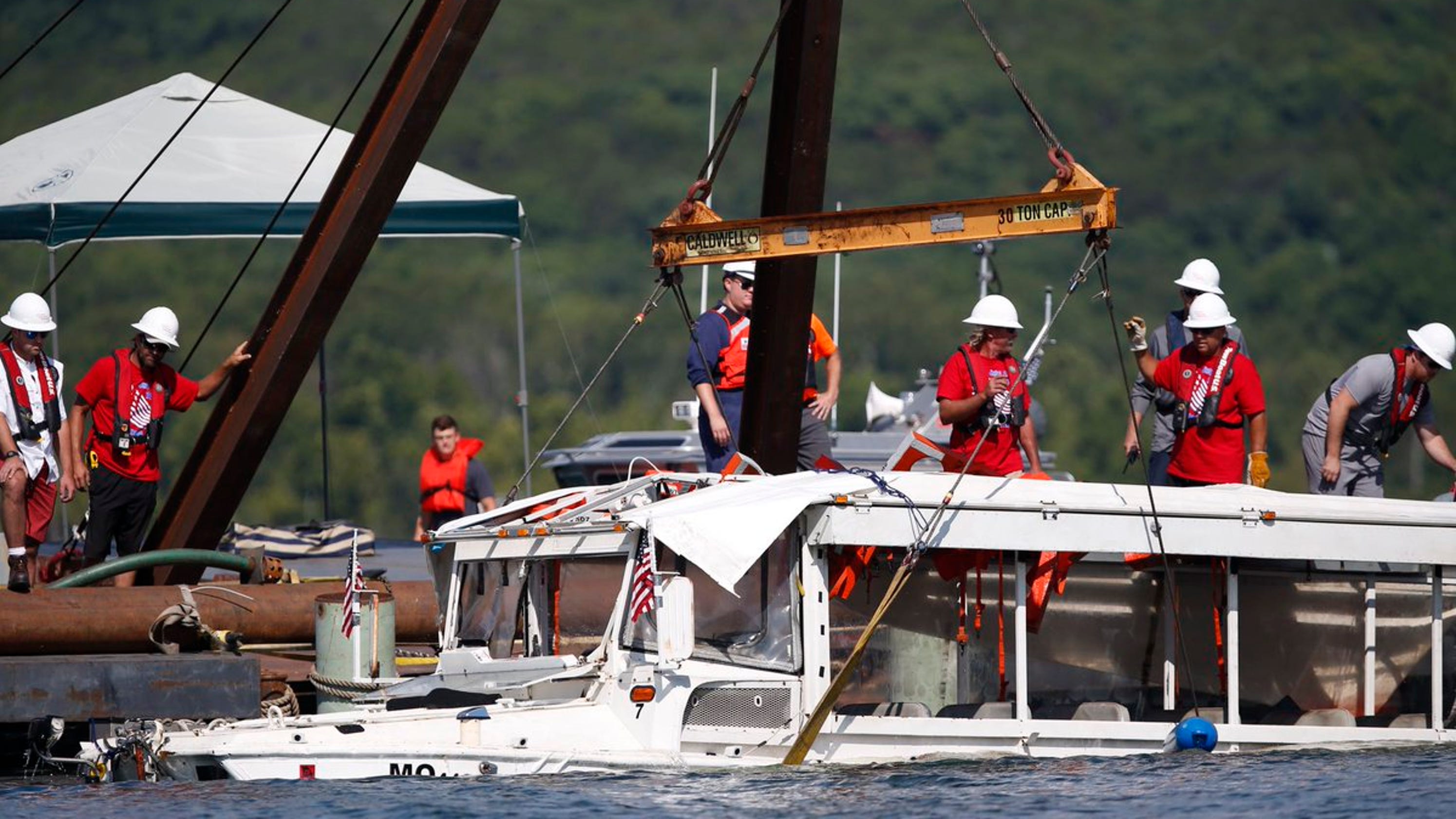 Boston woman Allison Warmuth killed in collision with duck ... Branson duck boat to be hauled from Table Rock Lake