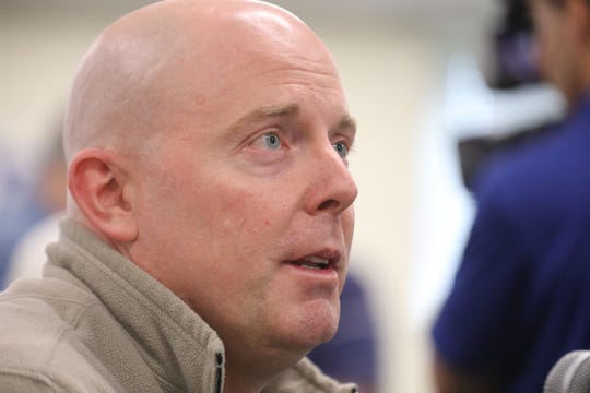 Lions quarterbacks coach George Godsey at their practice facility in Allen Park on Thursday, July 26, 2018.