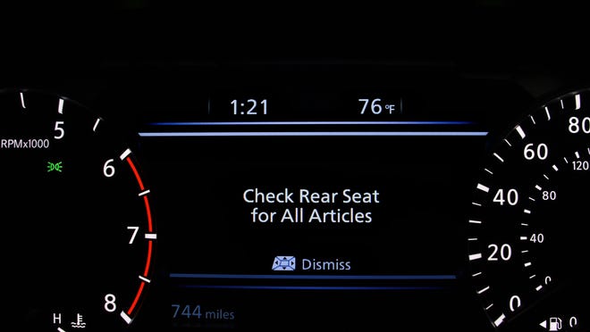 Nissan's Rear Door Alert system reminds drivers to check the back seat for anything they might have left there.