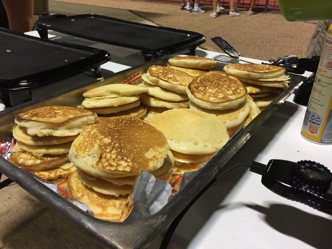 What's better than pancakes? Free pancakes with firefighters!