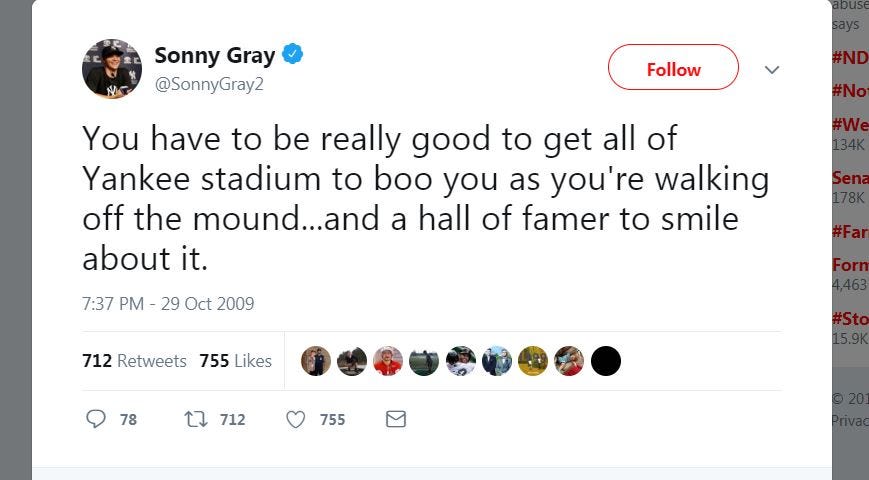 Sonny Gray: Yankees pitcher latest to delete tweets during game