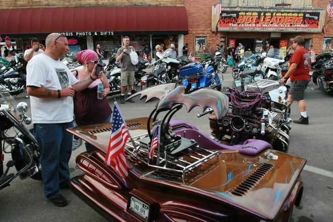 The motorcycles themselves become a tourist attraction at the annual rally in Sturgis.