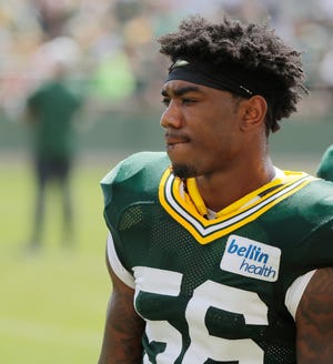 Green Bay Packers linebacker Ahmad Thomas (56) during training camp practice at Ray Nitschke Field on Friday, August 3, 2018 in Ashwaubenon, Wis.
Adam Wesley/USA TODAY NETWORK-Wisconsin