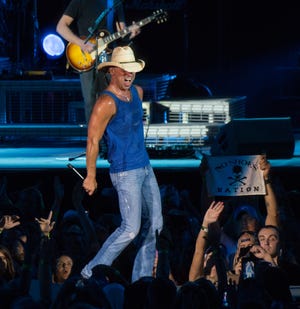 Kenny Chesney performs at Ford Field in Detroit on Aug. 4, 2018.