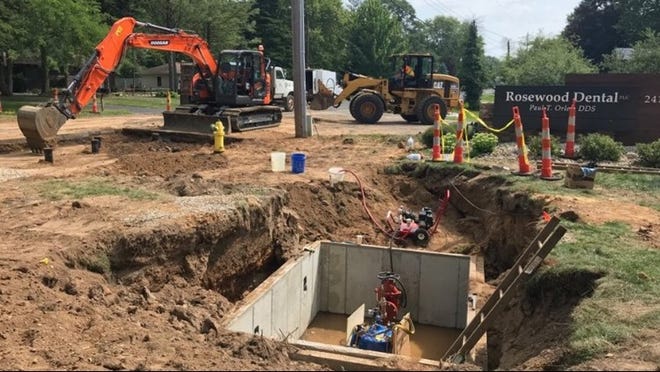 The site of a water pressure reduction site in Parchment. The system will allow the city to transition the water supply to Kalamazoo city water.