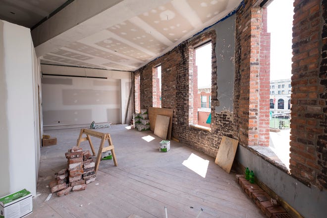 The interior of a loft being renovated inside the Ballentine building in Port Huron.