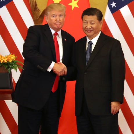 President Donald Trump and President Xi Jinping in Beijing on Nov. 9, 2017.