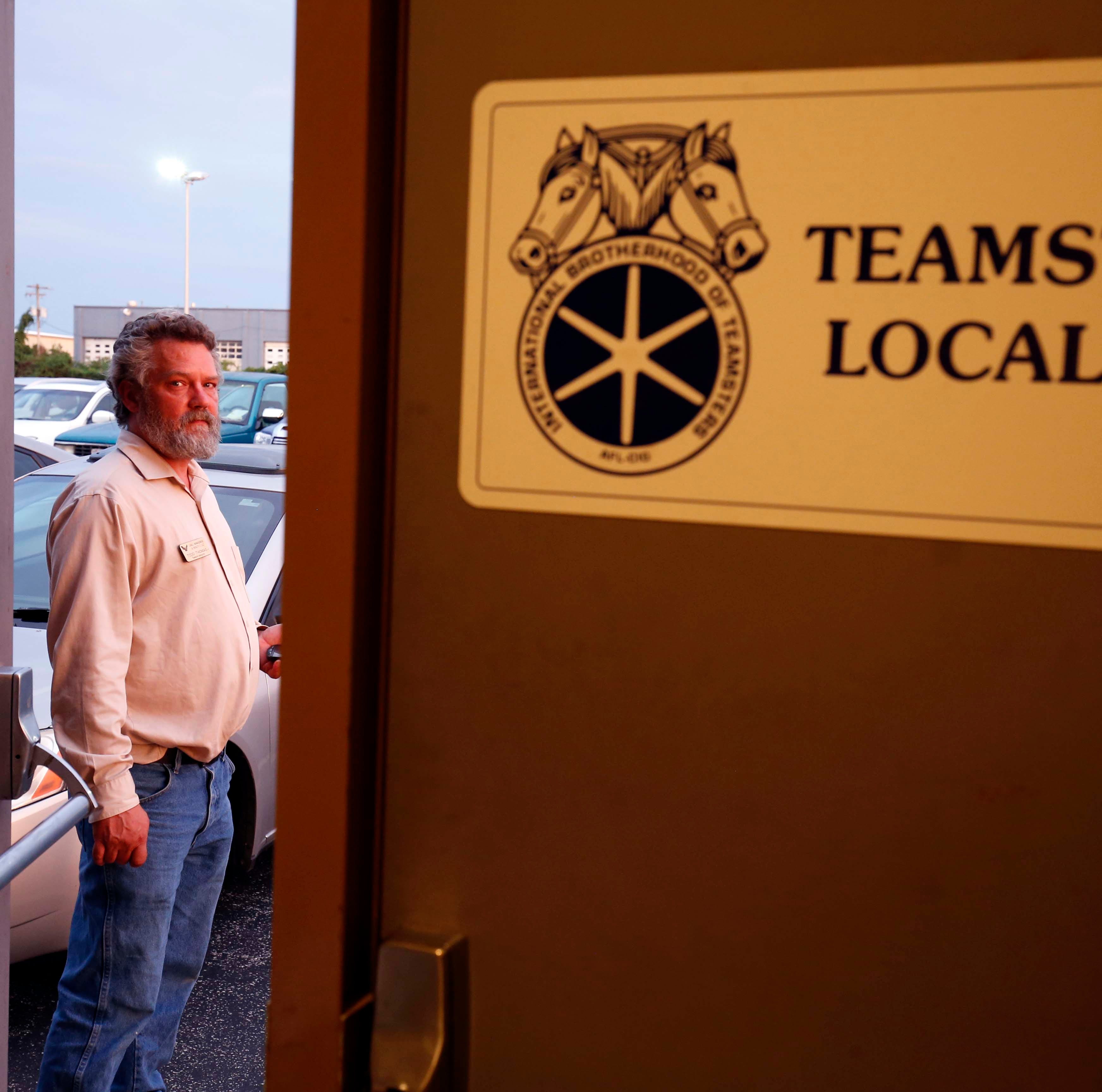 Todd Thomas seen here outside the Vote NO on Prop A watch party at the Teamsters Hall in north Springfield on August 7, 2018.