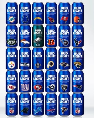 28 teams have special Bud Light NFL team cans for the 2018 season.