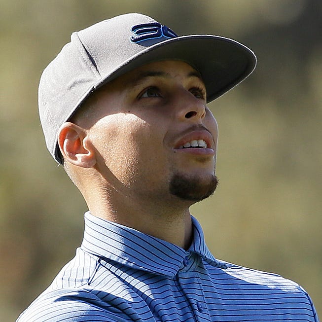 Stephen Curry, shown in October 2016, birdied three of his final seven holes on Thursday.