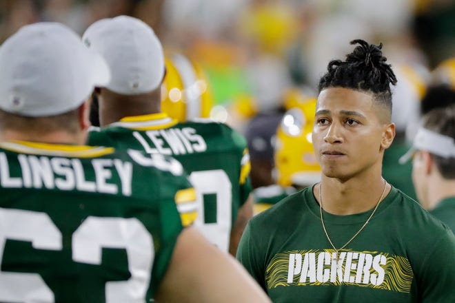 Green Bay Packers wide receiver Trevor Davis (11) walks along the sideline during an NFL preseason game at Lambeau Field on Thursday, August 9, 2018 in Green Bay, Wis. Adam Wesley/USA TODAY NETWORK-Wisconsin
