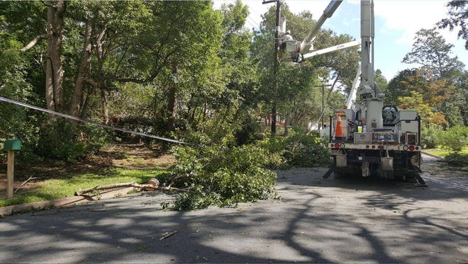 City of Tallahassee utility crews during a storm clean up and recovery.