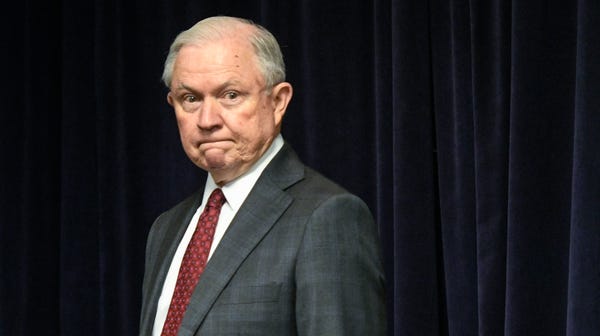 Attorney General Jeff Sessions is pictured before...