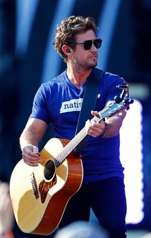 Brandon Lay performs during a concert at Nissan Stadium Saturday, Aug. 11, 2018 in Nashville, Tenn. 