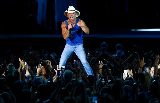 Kenny Chesney performs during a concert at Nissan Stadium Saturday, Aug. 11, 2018 in Nashville, Tenn. 