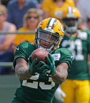 Green Bay Packers cornerback Jaire Alexander (23) during training camp practice at Ray Nitschke Field on Sunday, August 12, 2018 in Ashwaubenon, Wis.
Adam Wesley/USA TODAY NETWORK-Wisconsin