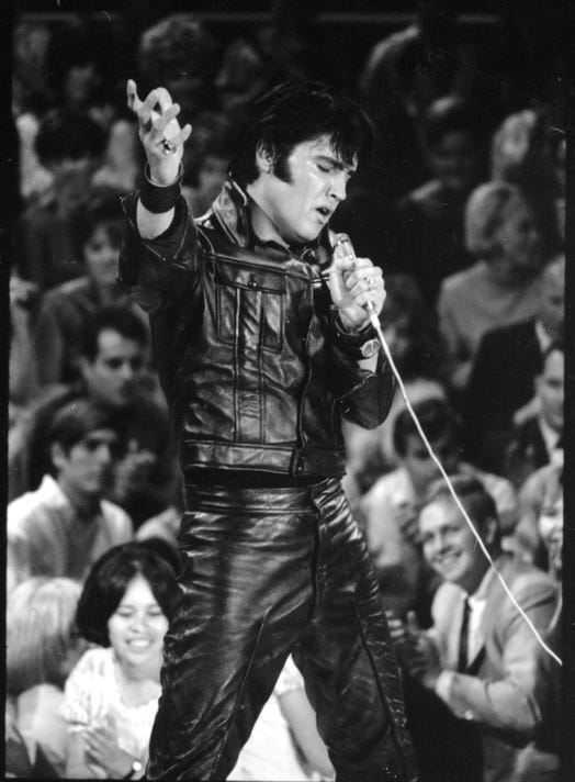 Resultado de imagem para Black Leather Suit elvis