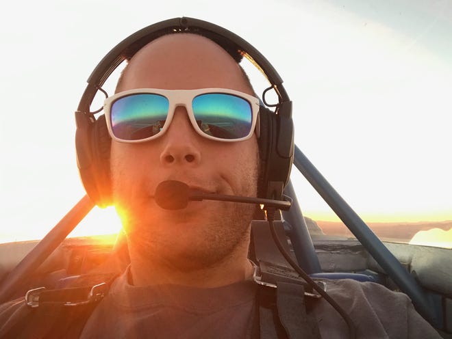 Brookfield native Joe Coraggio flies a plane. He was recently awarded with Phillips 66 Aviation’s EAA Young Eagles Leadership Award.