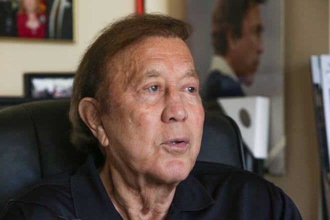 Former NFL head coach of the Oakland Raider's Tom Flores at his Indian Wells home, August 9, 2018.
