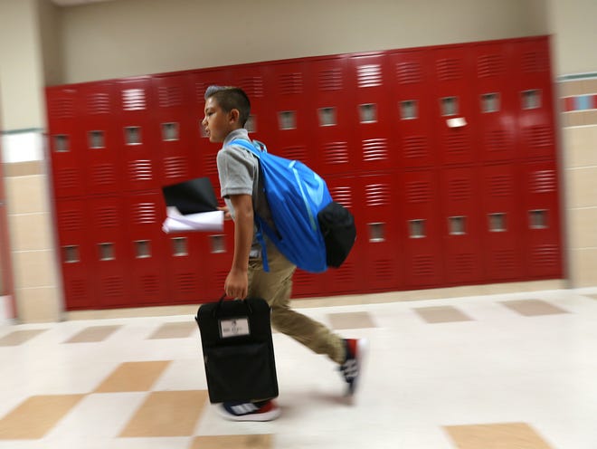 Students returned to Brown Middle School for the first day of school.