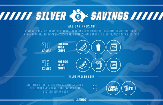 The Silver Savings at Ford Field for the 2018 season./