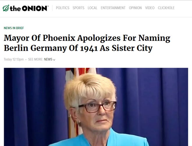 Phoenix Mayor Thelda Williams Satirized By The Onion Phoenix Mayor Thelda Williams Satirized By The Onion