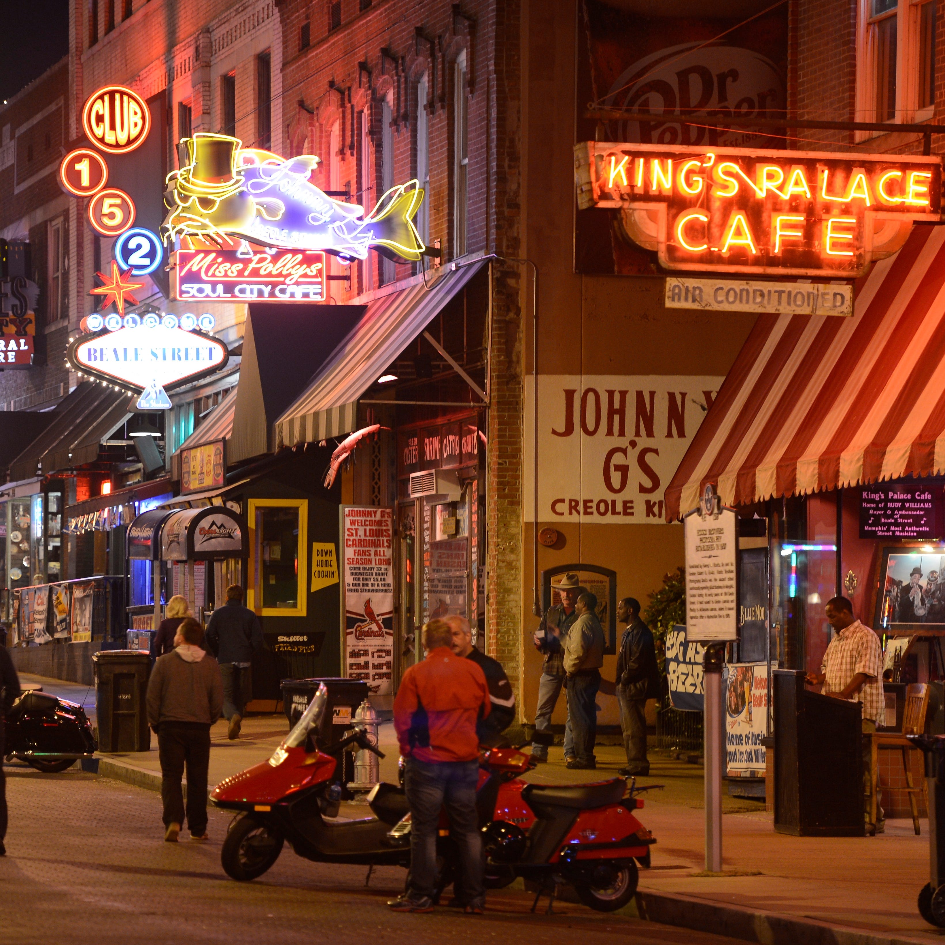 Beale Street in downtown Memphis, Tennessee.