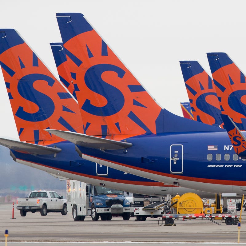 Sun Country jets are seen at the Minneapolis /St. Paul International Airport in January 2017.