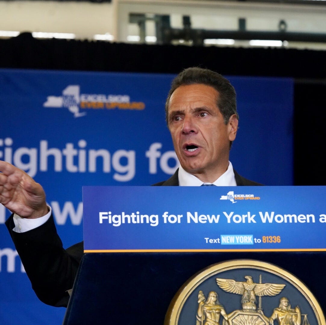 Gov. Andrew Cuomo spoke Wednesday, Aug. 15, 2018, at a bill signing in Manhattan to make it a felony to engage in sex trafficking. He was criticized for comments that America 