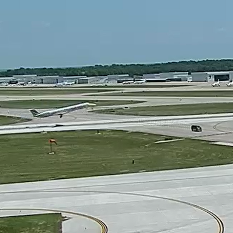 A plane had a near miss with a van on the runway of Springfield-Branson National Airport on June 27, 2018.