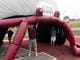 Alcoa staffers prepare the school's new inflatable football helmet used by the team to enter the field for their game against Grace Christian Academy on Thursday, August 16, 2018.