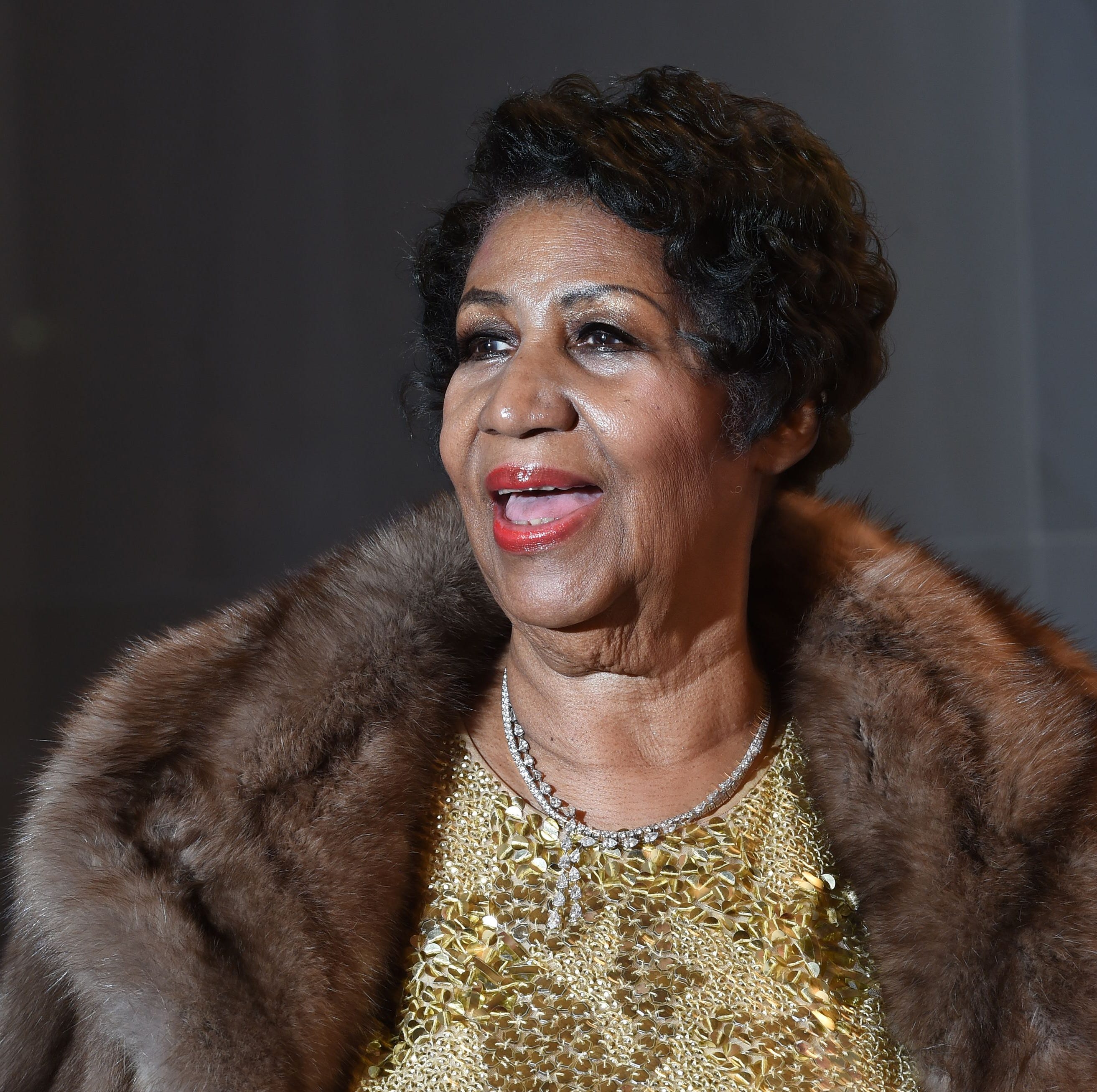 Singer Aretha Franklin poses on the red carpet before the 38th Annual Kennedy Center Honors in Washington, DC.