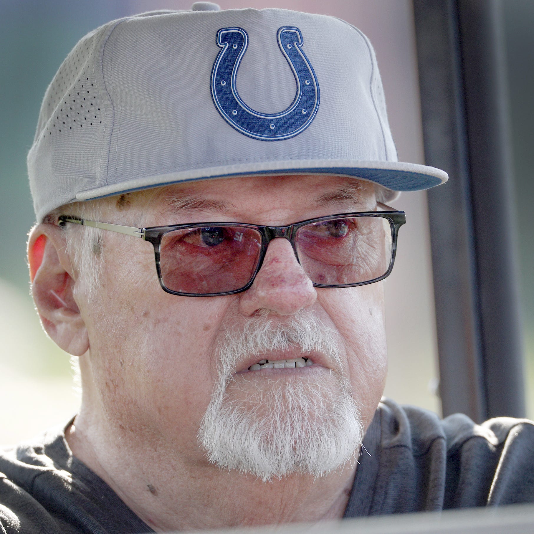 Indianapolis Colts play-by-play voice Bob Lamey during their seventh day of training camp at Grand Park in Westfield on Thursday, August 2, 2018. Lamey will retire after 31 seasons.
