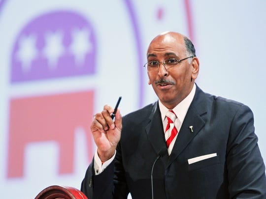 Republican National Committee Chairman Michael Steele makes his remarks during the group's meeting in Oxon Hill, Maryland, on Jan. 14, 2011.