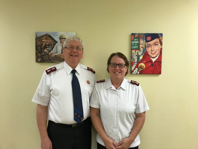 Salvation Army Majors Jonathon "Jon" and Kim Welch pose in the halls of the Fond du Lac County Salvation Army, 236 N. Macy St.
