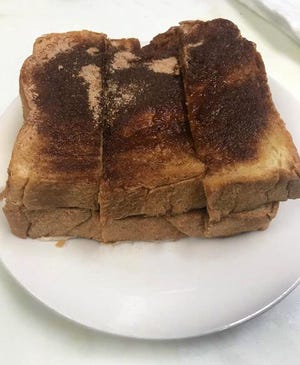A generous coating of cinnamon sugar makes this toast popular.