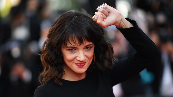 Italian actress Asia Argento at the Cannes Film Festival in Cannes, France, on May 19, 2018. ORIG FILE ID: AFP_18H171