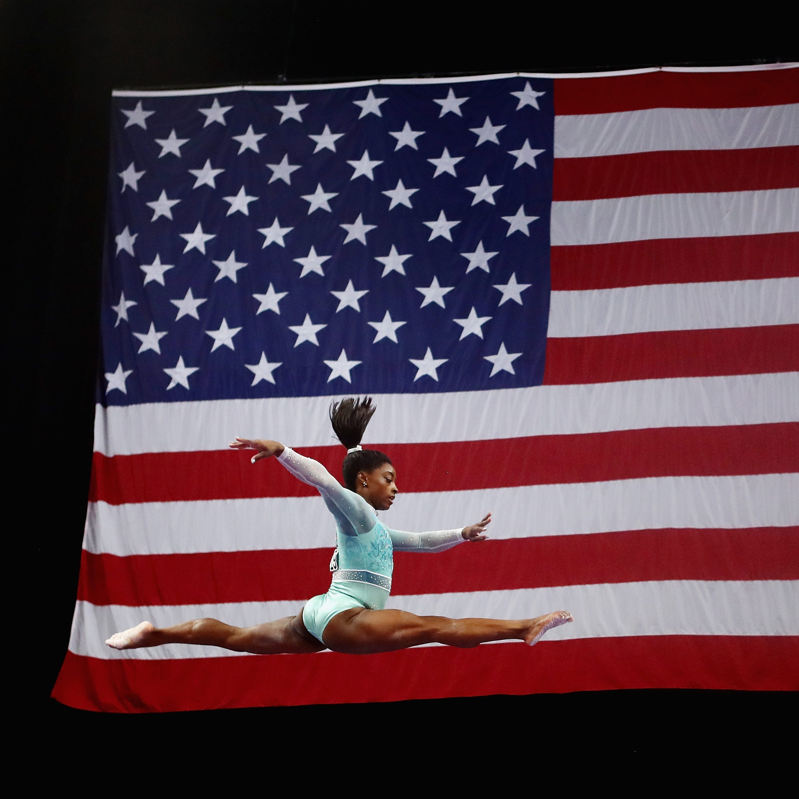 Simone Biles competes on the balance beam at the U.S. Gymnastics Championships.