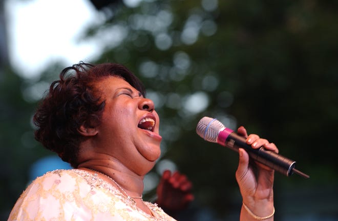 Aretha Franklin graced the stage at the 25th Ford Detroit International Jazz Festival on Sept. 6, 2004, at Hart Plaza in Detroit.