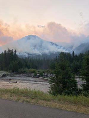 The Howe Ridge FIre in Glacier National Park was started by lightning Aug. 11.