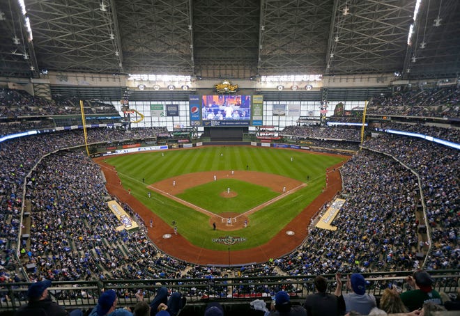 BREWERS BREWERS04 -  A crowded Miller Park on opening day as the Milwaukee Brewers faced the Colorado Rockies for the home opener at Miller Park in Milwaukee, Wis. on Monday, April 3, 2017. Photo by Mike De Sisti / Milwaukee Journal Sentinel
